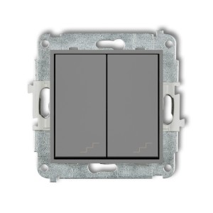 Mechanizm łącznika podwójnego schodowego Karlik MINI szary mat 27MWP-33