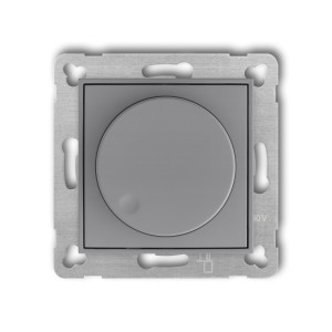 Mechanizm elektronicznego regulatora oświetlenia przyciskowo-obrotowego do współpracy z zasilaczami sterowanymi napięciem 1–10 V Karlik MINI szary mat 27MRO-3