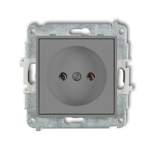 Mechanizm gniazda pojedynczego bez uziemienia 2P (bez przesłon torów prądowych) Karlik MINI szary mat 27MGP-1