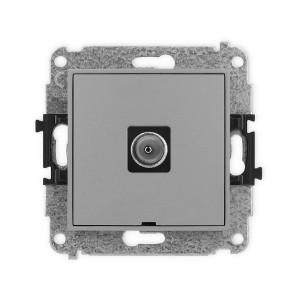Mechanizm gniazda antenowego pojedynczego TV, bez pola opisowego Karlik MINI szary mat 27MGTVBO-1