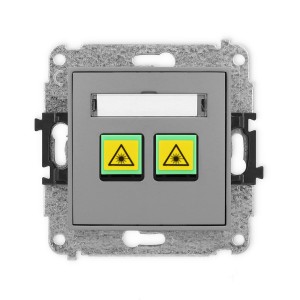 Mechanizm gniazda światłowodowego/optycznego podwójnego Karlik MINI szary mat 27MGOP-2