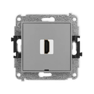 Mechanizm gniazda pojedynczego HDMI 2.0, 4K, bez pola opisowego Karlik MINI szary mat 27MHDMIBO-3