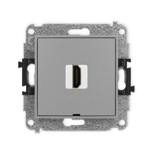 Mechanizm gniazda pojedynczego HDMI 2.1, 8K, bez pola opisowego Karlik MINI szary mat 27MHDMIBO-5