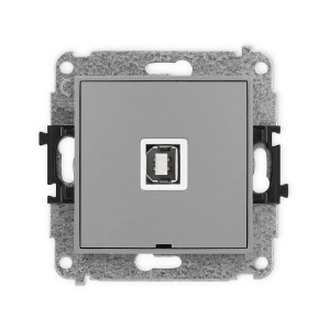 Mechanizm gniazda pojedynczego USB A-B 2.0, bez pola opisowego Karlik MINI szary mat 27MGUSBBO-3