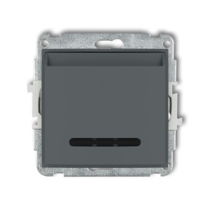 Mechanizm łącznika hotelowego pojedynczego (podświetlenie białe) Karlik MINI grafitowy mat 28MSH-1.1