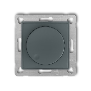 Mechanizm elektronicznego regulatora oświetlenia przyciskowo-obrotowego do współpracy z zasilaczami sterowanymi napięciem 1–10 V Karlik MINI grafitowy mat 28MRO-3
