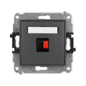 Mechanizm gniazda głośnikowego pojedynczego Karlik MINI grafitowy mat 28MGG-1