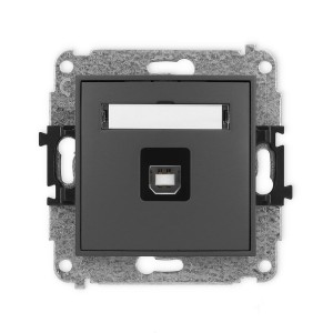 Mechanizm gniazda pojedynczego USB A-B 2.0 Karlik MINI grafitowy mat 28MGUSB-3