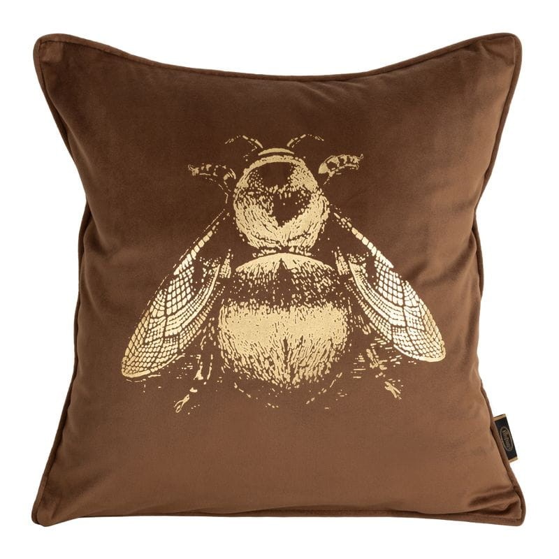 POSZEWKA WELUR VELVET PSZCZOŁA 45X45 CEGLANA