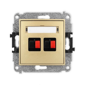 Mechanizm gniazda głośnikowego podwójnego Karlik MINI złoty 29MGG-2