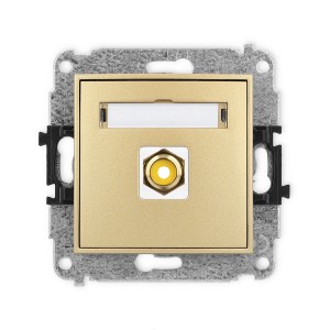Mechanizm gniazda pojedynczego RCA (typu cinch - żółty, pozłacany) Karlik MINI złoty 29MGRCA-1