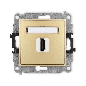 Mechanizm gniazda pojedynczego HDMI 2.0, 4K Karlik MINI złoty 29MHDMI-3