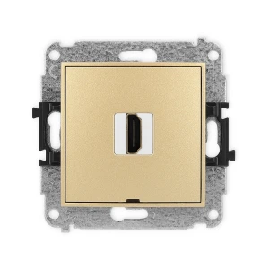 Mechanizm gniazda pojedynczego HDMI 2.0, 4K, bez pola opisowego Karlik MINI złoty 29MHDMIBO-3
