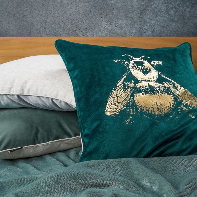 POSZEWKA WELUR VELVET PSZCZOŁA 45X45 CEGLANA