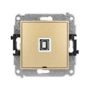 Mechanizm gniazda pojedynczego USB A-B 2.0, bez pola opisowego Karlik MINI złoty 29MGUSBBO-3