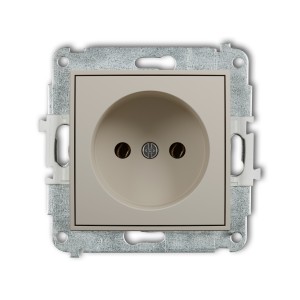 Mechanizm gniazda pojedynczego bez uziemienia 2P (bez przesłon torów prądowych) Karlik MINI taupe 60MGP-1