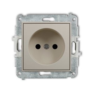 Mechanizm gniazda pojedynczego bez uziemienia 2P (przesłony torów prądowych) Karlik MINI taupe 60MGP-1p