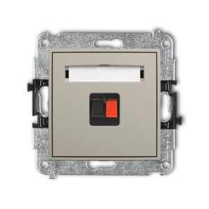 Mechanizm gniazda głośnikowego pojedynczego Karlik MINI taupe 60MGG-1