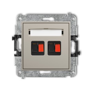 Mechanizm gniazda głośnikowego podwójnego Karlik MINI taupe 60MGG-2