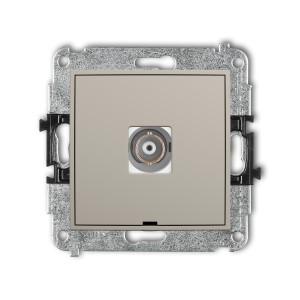 Mechanizm gniazda pojedynczego BNC, bez pola opisowego Karlik MINI taupe 60MGBNCBO-1