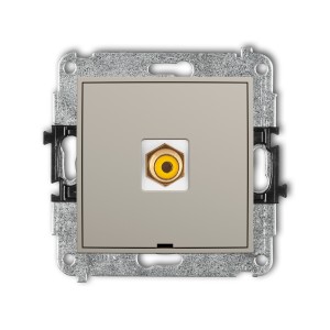 Mechanizm gniazda pojedynczego RCA, bez pola opisowego (typu cinch - żółty, pozłacany) Karlik MINI taupe 60MGRCABO-1