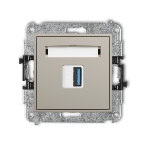Mechanizm gniazda pojedynczego USB A-A 3.0 Karlik MINI taupe 60MGUSB-5