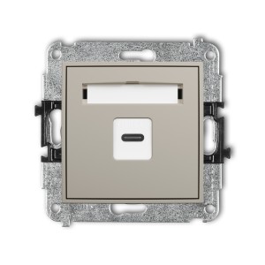 Mechanizm gniazda pojedynczego 1xUSB C-C Karlik MINI taupe 60MGUSB-7