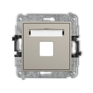 Mechanizm gniazda multimedialnego pojednczego bez modułu (standard Keystone) Karlik MINI taupe 60MGM-1P