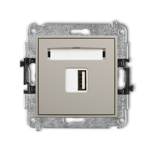 Mechanizm ładowarki USB pojedynczej USB A, 10W max., 5V, 2A Karlik MINI taupe 60MCUSB-3