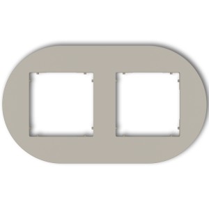 Ramka uniwersalna podwójna okrągła z tworzywa Karlik MINI taupe 60MRTO-2