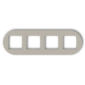 Ramka uniwersalna poczwórna okrągła z tworzywa Karlik MINI taupe 60MRTO-4