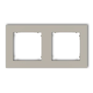 Ramka uniwersalna podwójna kwadratowa z tworzywa Karlik MINI taupe 60MR-2