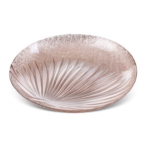Patera szklana dekoracyjna BENA 28x4 cm jasnoróżowa