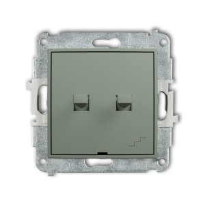 Mechanizm łącznika jednobiegunowego ze schodowym w stylu amerykańskim (osobne zasilanie)  Karlik MINI szałwiowy 61MWPUS-10.2