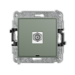 Mechanizm gniazda antenowego pojedynczego typu F (SAT) niklowany, bez pola opisowego Karlik MINI szałwiowy 61MGFBO-1