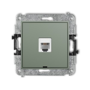 Mechanizm gniazda telefonicznego pojedynczego 1xRJ11, 4-stykowy, beznarzędziowe, bez pola opisowego Karlik MINI szałwiowy 61MGTBO-1