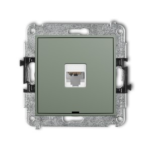 Mechanizm gniazda komputerowego pojedynczego 1xRJ45, kat. 6, 8-stykowy, bez pola opisowego Karlik MINI szałwiowy 61MGKBO-3