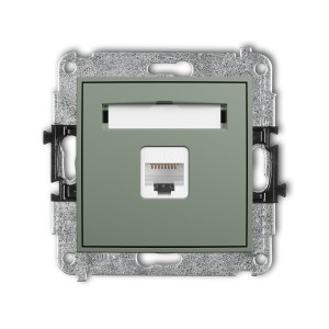 Mechanizm gniazda komputerowego pojedynczego 1xRJ45, kat. 6A, 8-stykowy Karlik MINI szałwiowy 61MGK-7