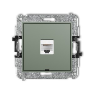 Mechanizm gniazda komputerowego pojedynczego 1xRJ45, kat. 6A, 8-stykowy, bez pola opisowego Karlik MINI szałwiowy 61MGKBO-7