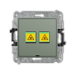 Mechanizm gniazda światłowodowego/optycznego podwójnego, bez pola opisowego Karlik MINI szałwiowy 61MGOPBO-2