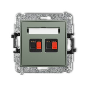 Mechanizm gniazda głośnikowego podwójnego Karlik MINI szałwiowy 61MGG-2