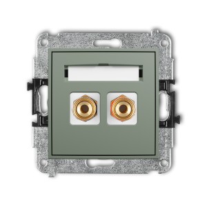 Mechanizm gniazda głośnikowego pojedynczego (typu banan - czerwony i czarny, pozłacany, 4 mm2, skręcany) Karlik MINI szałwiowy 61MGG-4