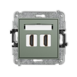 Mechanizm gniazda podwójnego HDMI 2.0, 4K Karlik MINI szałwiowy 61MHDMI-4