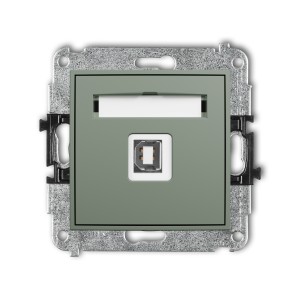 Mechanizm gniazda pojedynczego USB A-B 2.0 Karlik MINI szałwiowy 61MGUSB-3