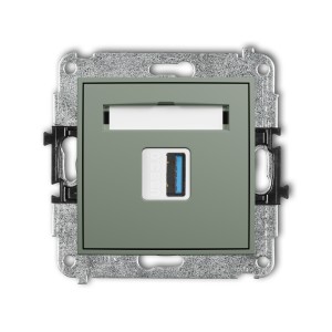 Mechanizm gniazda pojedynczego USB A-A 3.0 Karlik MINI szałwiowy 61MGUSB-5