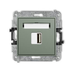 Mechanizm ładowarki USB pojedynczej USB A, 10W max., 5V, 2A Karlik MINI szałwiowy 61MCUSB-3