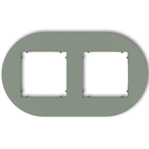 Ramka uniwersalna podwójna okrągła z tworzywa Karlik MINI szałwiowy 61MRTO-2