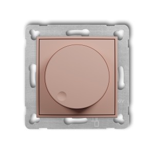 Mechanizm elektronicznego regulatora oświetlenia przyciskowo-obrotowego do współpracy z zasilaczami sterowanymi napięciem 1–10 V Karlik MINI łososiowy 62MRO-3