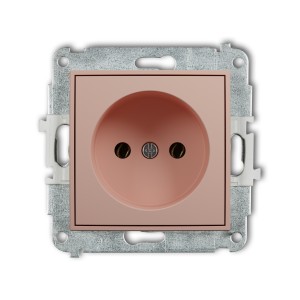 Mechanizm gniazda pojedynczego bez uziemienia 2P (bez przesłon torów prądowych) Karlik MINI łososiowy 62MGP-1