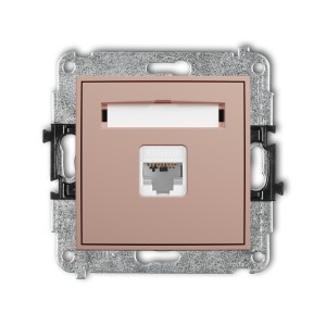 Mechanizm gniazda komputerowego pojedynczego 1xRJ45, kat. 6, 8-stykowy Karlik MINI łososiowy 62MGK-3